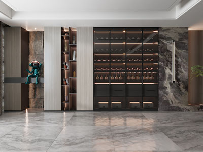 现代餐厅酒柜3d模型 现代餐厅酒柜