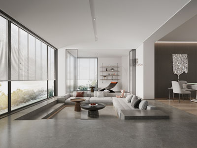 现代沉式客厅餐厅