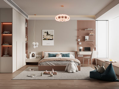 现代卧室、儿童房、公主房