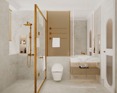 现代轻奢卫浴间、洗手间