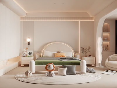 现代奶油风卧室