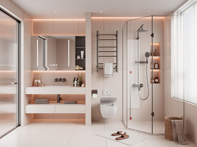 现代奶油风卫浴间、洗手间