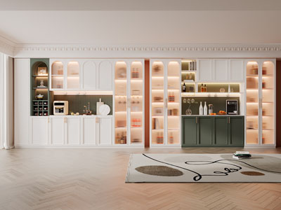 法式餐厅酒柜3d模型 法式餐厅酒柜