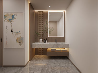 新中式洗手间、卫浴间