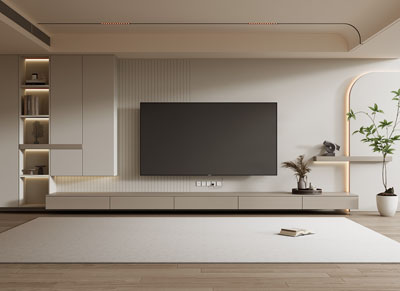 现代客厅电视背景墙3d模型 现代客厅电视背景墙