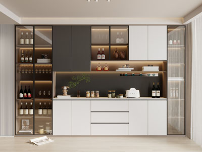 现代餐厅酒柜3d模型 现代餐厅酒柜