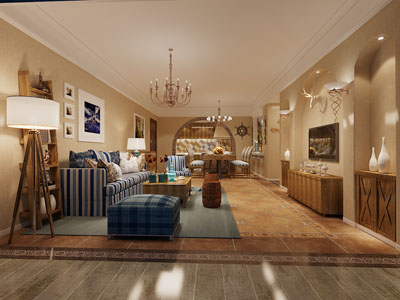 地中海客厅餐厅