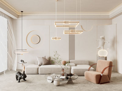 现代奶油风客厅