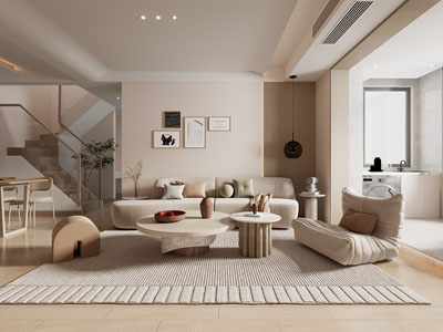 侘寂风客厅餐厅