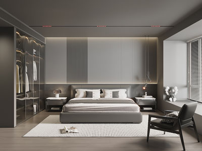 现代高级灰卧室