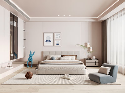 现代奶油风卧室