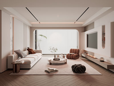 现代奶油风客厅