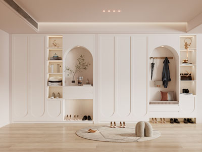 现代玄关奶油风鞋柜