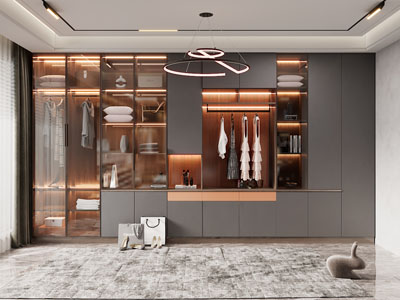 现代衣帽间衣柜3d模型 现代衣帽间衣柜