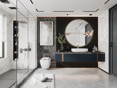 现代轻奢卫浴间、洗手间