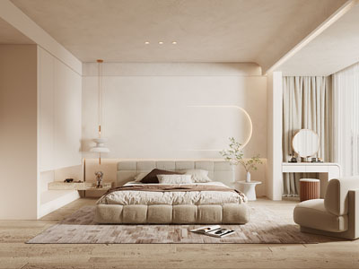 现代奶油风卧室