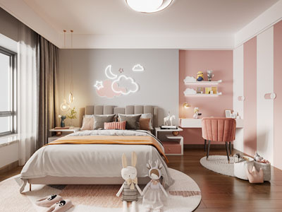 现代卧室、儿童房、公主房