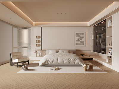 现代奶油风卧室