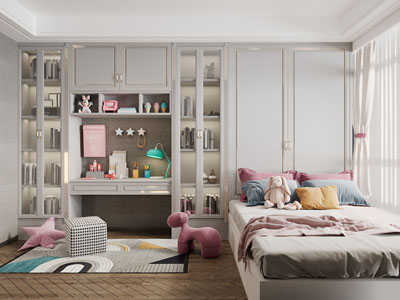 现代榻榻米卧室、儿童房、公主房