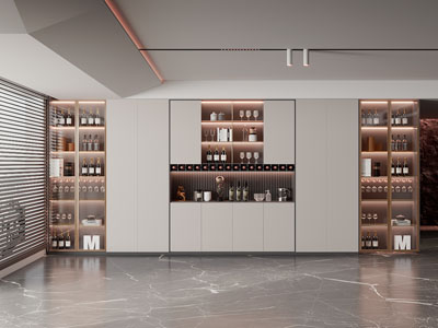 现代餐厅酒柜3d模型 现代餐厅酒柜