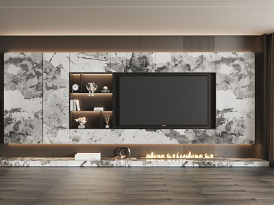 现代客厅电视背景墙3d模型 现代客厅电视背景墙