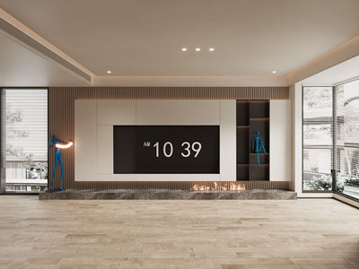 现代客厅电视背景墙3d模型 现代客厅电视背景墙