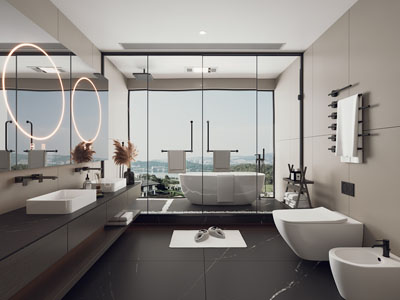 现代卫浴间、洗手间