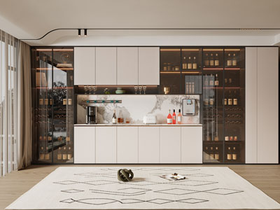 现代餐厅酒柜3d模型 现代餐厅酒柜