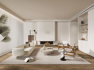 侘寂风奶油风客厅