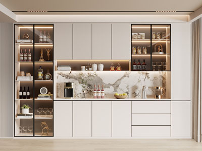 现代餐厅酒柜3d模型 现代餐厅酒柜