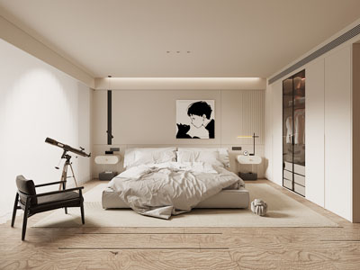 现代奶油风卧室