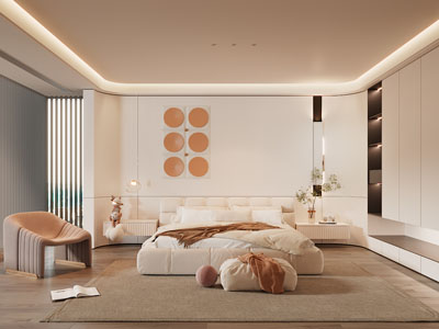 现代奶油风卧室