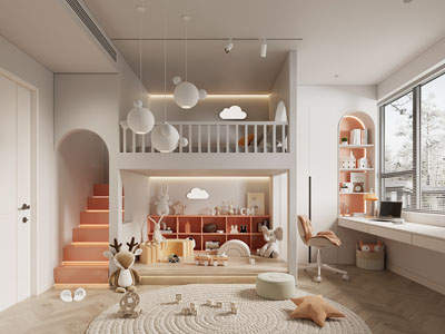 现代卧室、儿童房、公主房