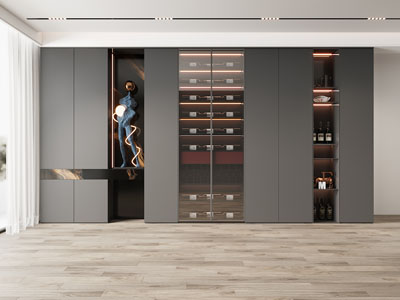 现代餐厅酒柜3d模型 现代餐厅酒柜