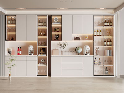 现代餐厅酒柜3d模型 现代餐厅酒柜