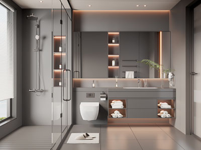 新中式洗手间、卫浴间