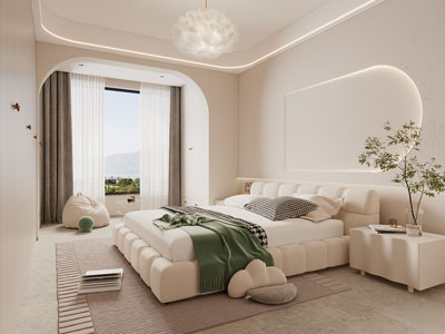 现代奶油风卧室