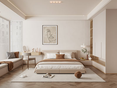 现代奶油风卧室