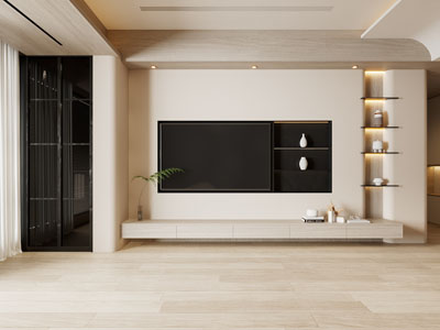 侘寂风客厅背景墙3d模型 侘寂风客厅背景墙