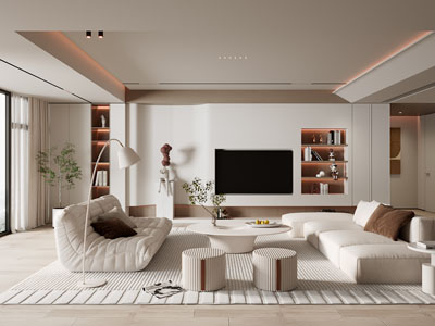 现代奶油风客厅