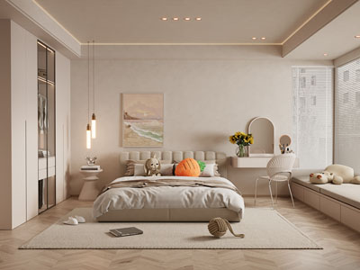 侘寂风奶油风卧室