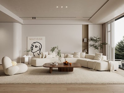 侘寂风奶油客厅