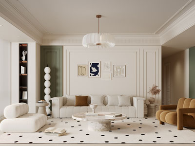 法式奶油风客厅