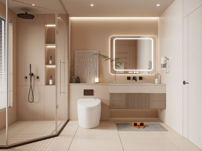 现代奶油风卫浴间、洗手间