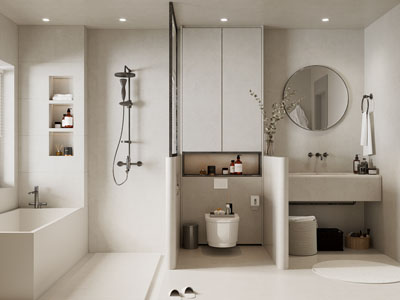 侘寂风卫浴间、洗手间