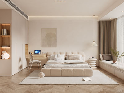 现代奶油风卧室