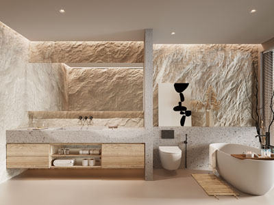 侘寂风卫浴间、洗手间