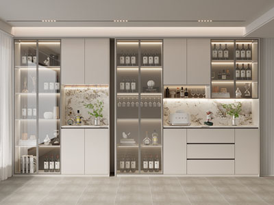 现代餐厅酒柜3d模型 现代餐厅酒柜