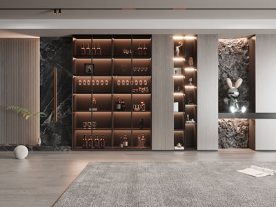 现代酒柜3d模型 现代酒柜