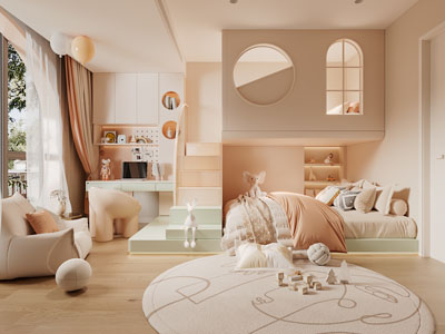 现代卧室、儿童房、公主房